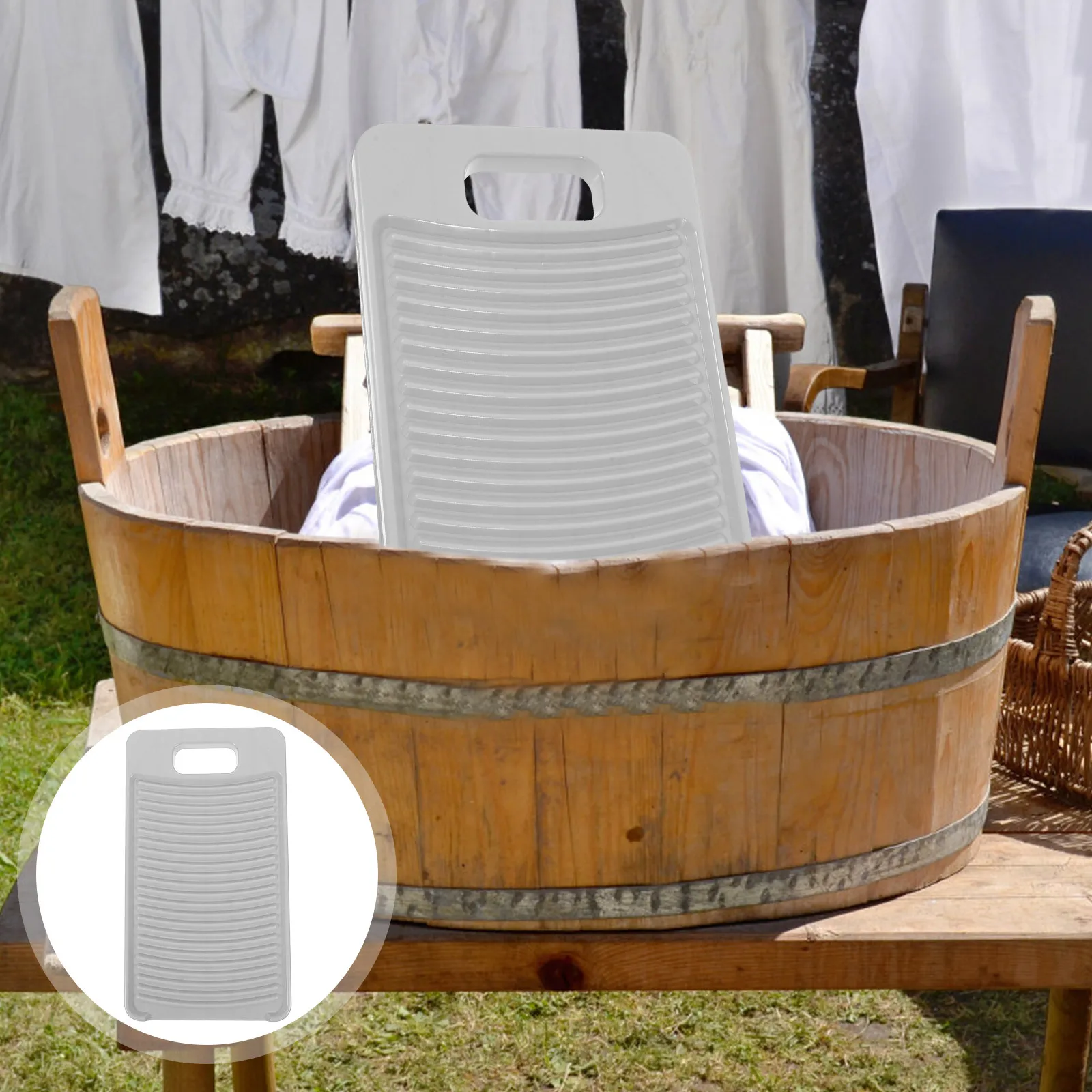 

2Pcs Portable Laundry Washboard Plastic Scrub Board Stable Anti-Slip Hand Wash Clothes Mini Washing Board Sock Washer