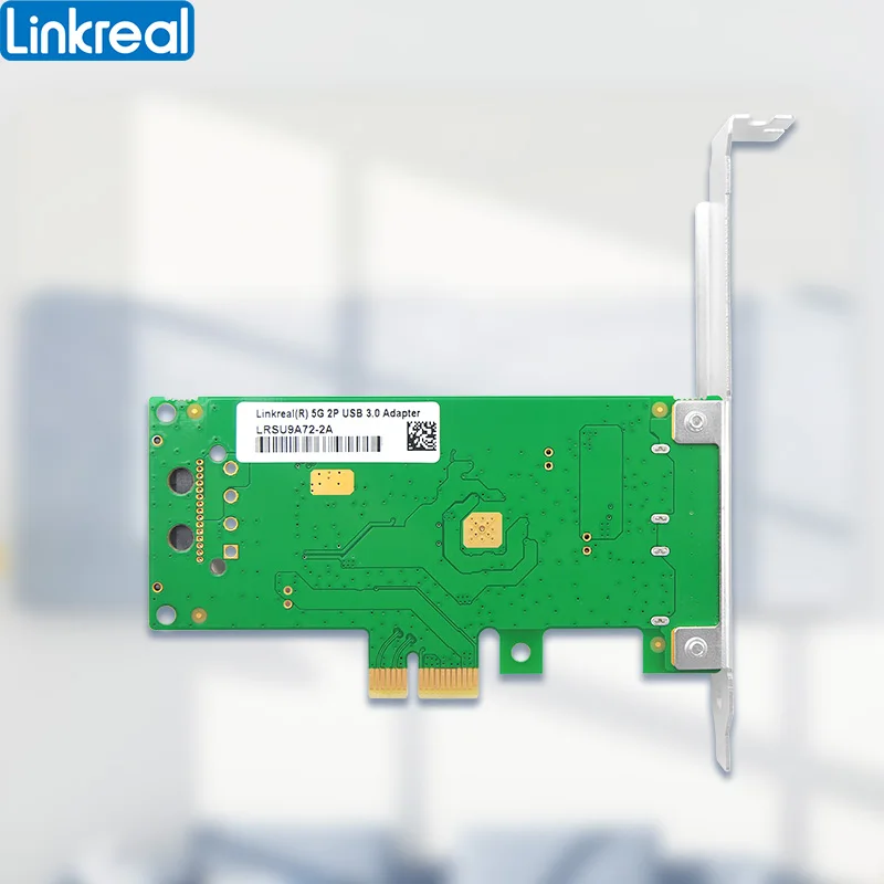 Linkreal 2 Cổng USB3.0 Loại-Một Mở Rộng Bộ Điều Khiển Adapter Thẻ Với Siêu Tốc Độ 5 Gb/giây-LRSU9A72-2A