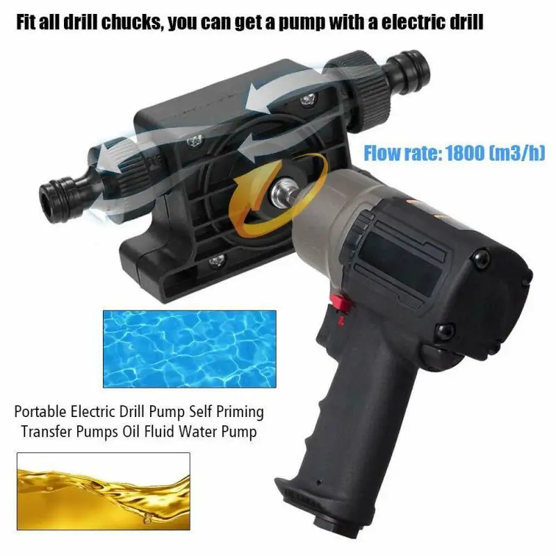 Electric Drill Pump Diesel Oil Fluid Water Mini Hand Self-priming Transfer Pumps Pump Driven By Electric Drill With Large Flow