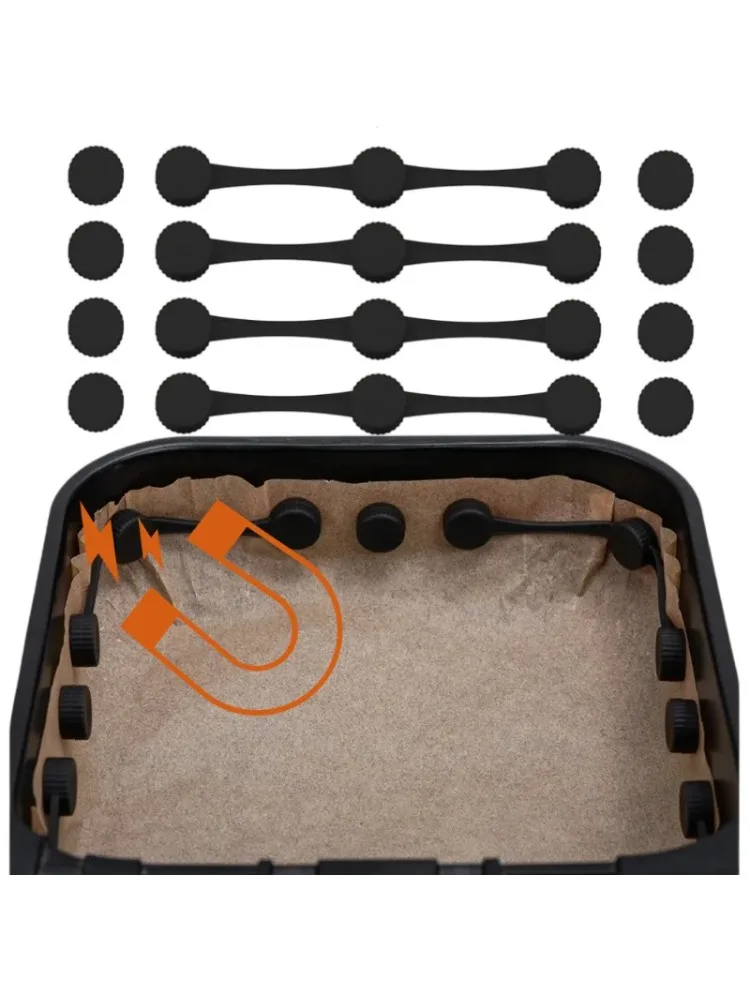 Boucle magnétique en Silicone pour friteuse à Air, Clips magnétiques réutilisables résistants à la chaleur, papier fixe pour prévenir la Combustion