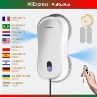 PuRuiKai  Window Cleaning Robot Automatic with Auto Dual Spray 5600Pa Suction Remote Control Edge Detection for Home