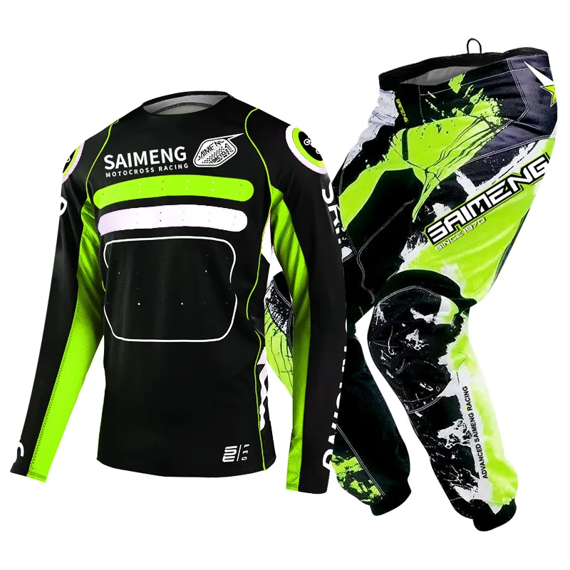 Motocross Jersey Pants Child 3 4 5 6 7 8 9 10 Year Orange Black Racing Suit Racer Gear Set Off-road MX MTB MOTO Customize Boy