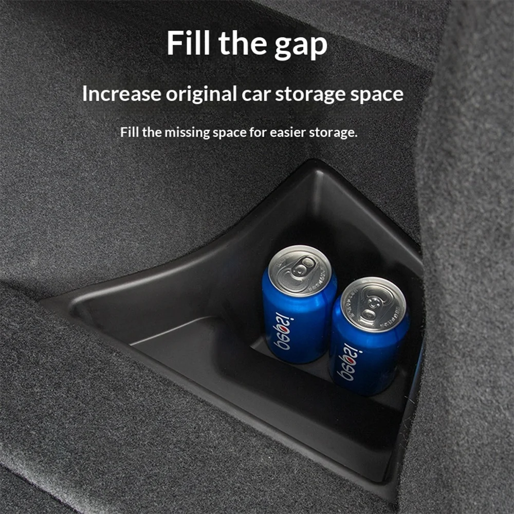 Car Trunk Side Storage Box Cover Plate TPE Organizerl Keep Cargo Tidy Auto Interior Accessories For Tesla Model 3 Highland Decor view 5