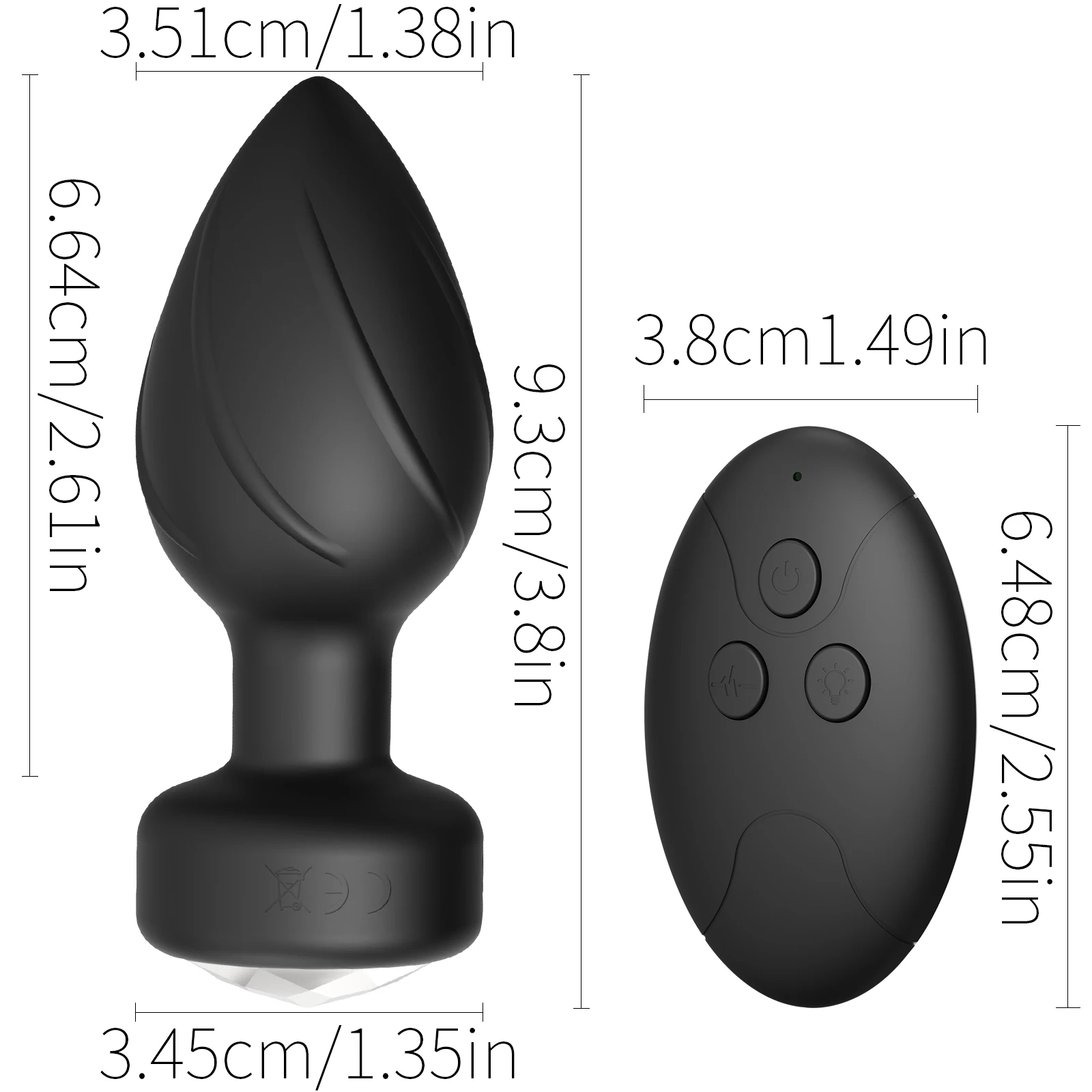 Anal Plug Vibrator with 6 Light Remote Control Butt Plug Prostate Massager Anal Trainer Female Sex Toys for Women Men Adult