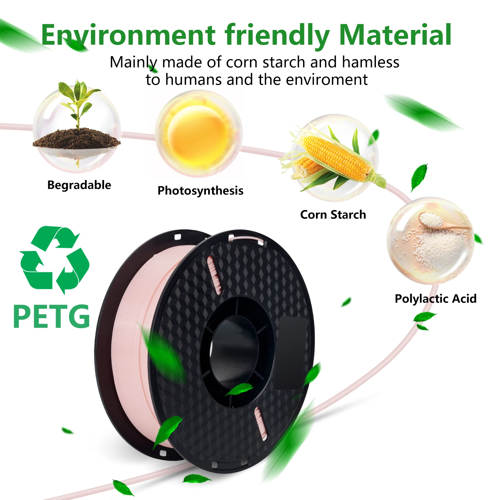 Kee Pang 3D Printer 1KG 1.75mm PLA PETG Filament 2.2lbs High Quality 3D Printing Eco-friendly Plastic Consumables