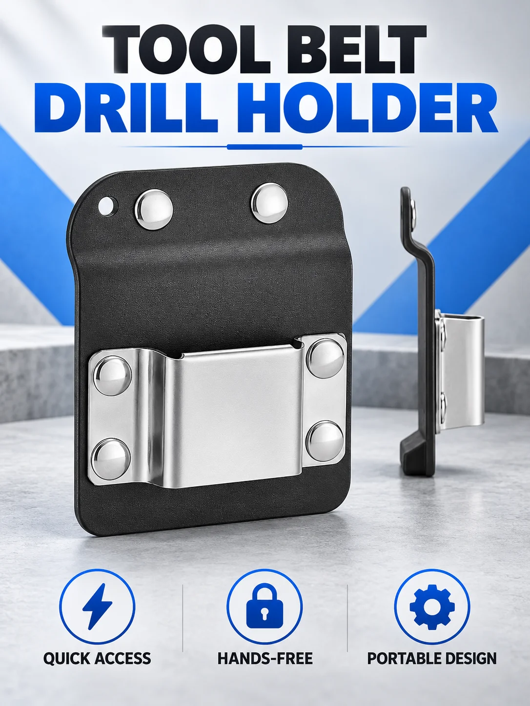 Clip-On Werkzeuggürtel Bohrhalter, Tragbares Hakenholster für Akku-Bohrmaschine, Nagler, Maßband, Arbeiter-DIY-Reparatur – Detail 1