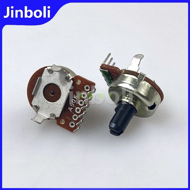 2PCS R162 Single Row 6Pins Double Potentiometer A50K Computer Speaker Amplifier Audio Volume Adjustment Shaft Length 11MM