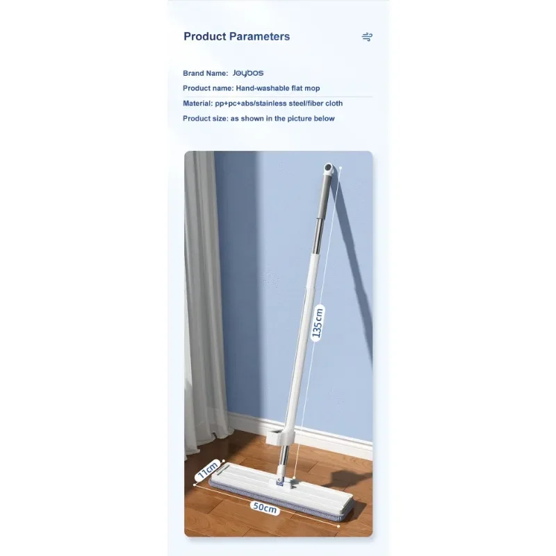 JOYBOS Mop per pavimenti ingranditi lavaggio a mano Mop pigro Squeeze Self-Wring Household disidratazione automatica Magic Flat Mop Cleaning