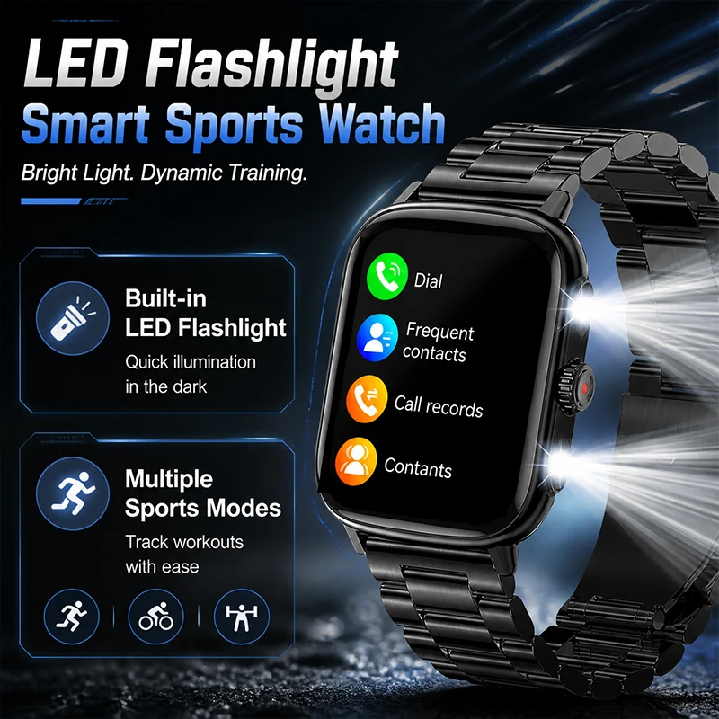 2026 New 1.91"HD Screen Smart Watch with Flashlight 300mAH 1