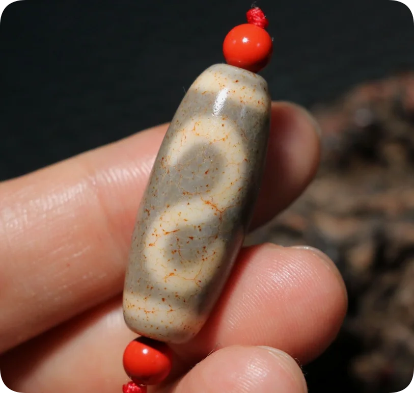 Energy Magic Tibetan Old Agate S Money Hook Rich Symbol dZi Bead Pendant Amulet