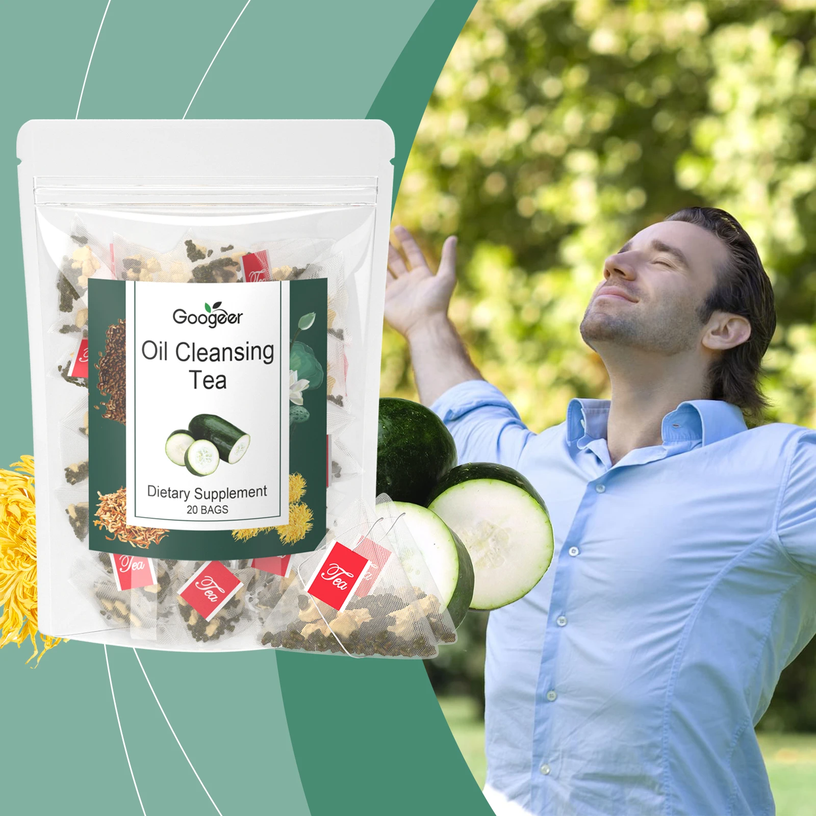 Bolsita de Té Relajante y Suave - Hidratante y Refrescante, Bolsita de Té de Cuidado Corporal a Base de Plantas para Uso Diario