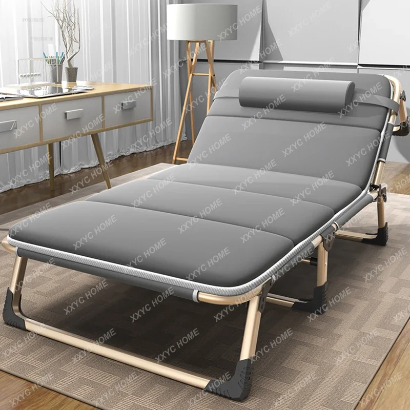 

Light Luxury Folding Beds Single Bed Home Bedroom Furniture Office Simple Lunch Break Bed Multi-functional Marching Bed Recliner