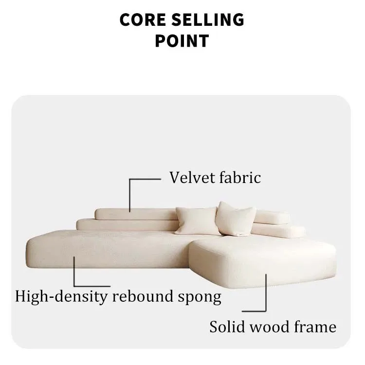 Home Furniture Living Room Fabric Sofa Modern Beige Luxury Corner Sofa With Wing Design Modular Home Furniture Sectional Sofa