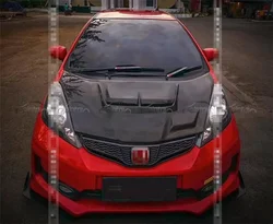 JS Style Carbon Fiber Front Bonnet Engine Hood Cover For Honda Fit Jazz GE Engine Cover Hood 2011-2013