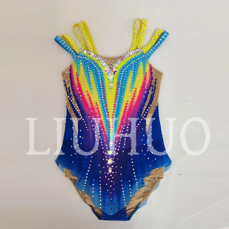 

LIUHUO Rhythmic Gymnastics Leotard Colorful Competitive Cheerleading Performance For Children BD9173