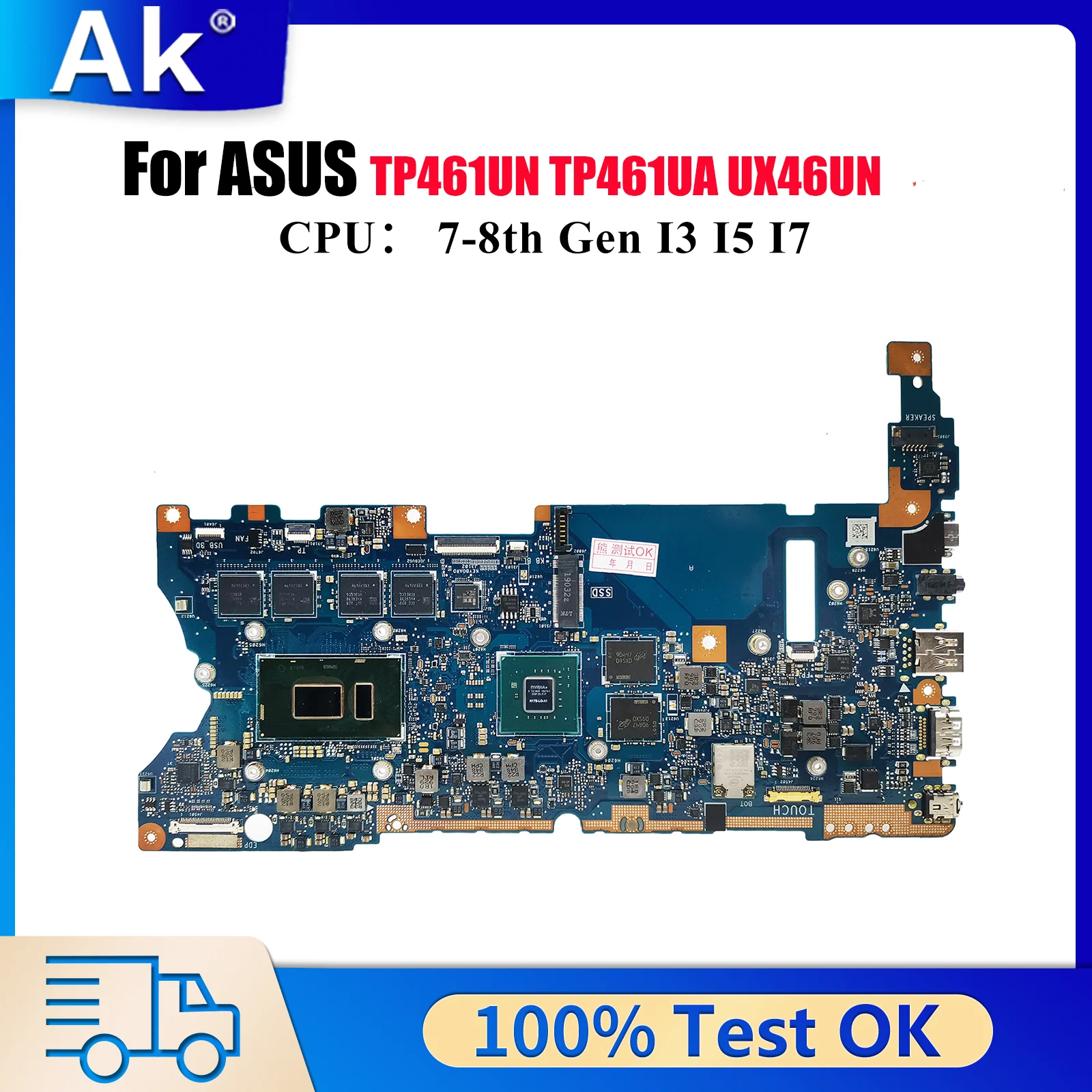 

UX461UN Материнская плата для ноутбука ASUS ZenBook UX461 TP461UN UX46UN TP461UA Материнская плата для ноутбука с процессором I3 I5 I7 100% tests OK stk