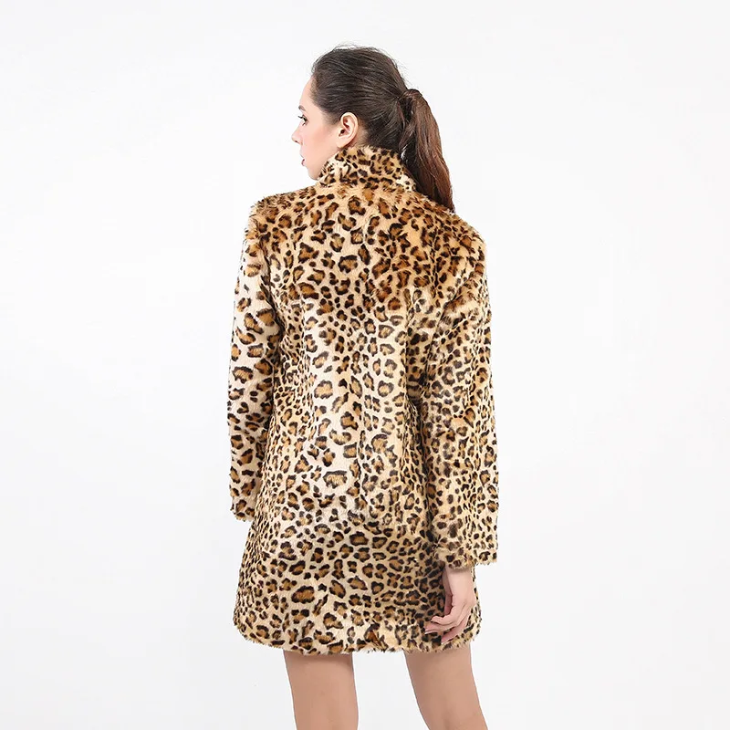 European and American New Fur Coats for Women At Home Are Comfortable, Sexy and Warm, Amazon Hot-selling Leopard Print Coats, Ha