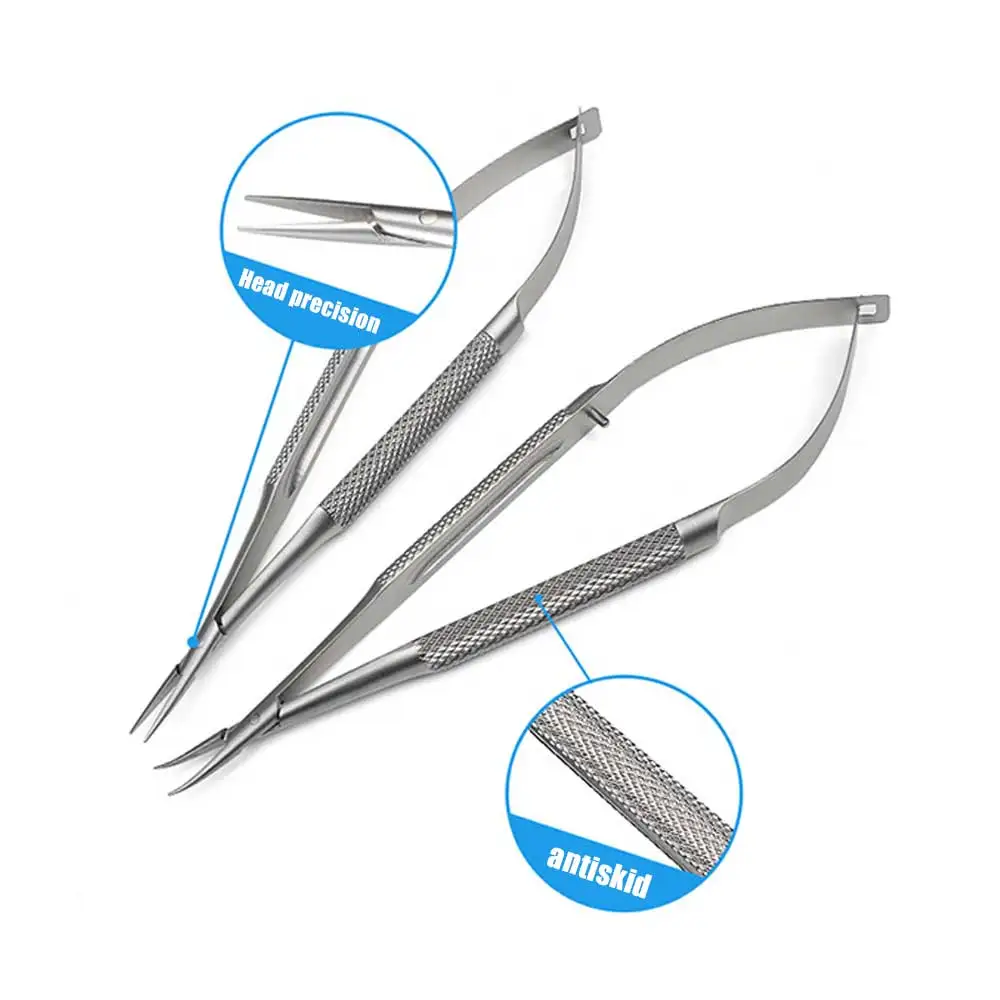 1Pc Needle Holder with Lock Stainless Steel for Dentist Instrument Ophthalmic Surgery Instrument 12mm 14mm Medical Instrument