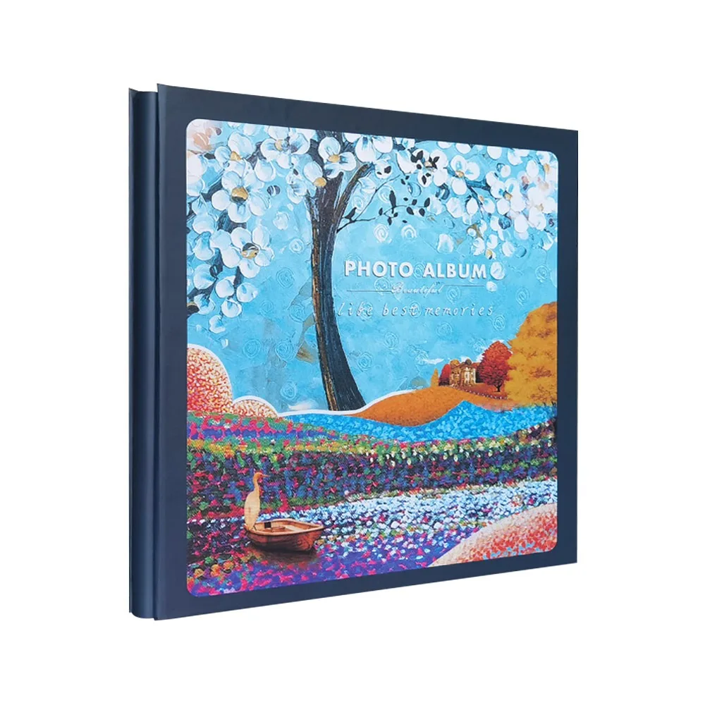 6-Inch Size Vintage Style Photo Album 4R Foldable Loose-leaf Design Growth Commemorative Album Self Adhesive Large Capacity