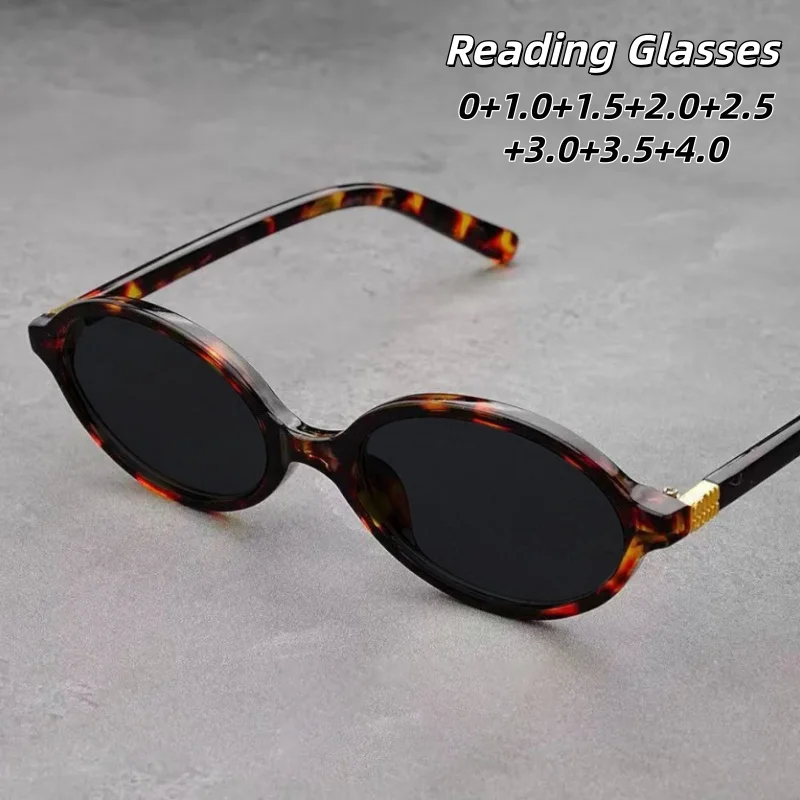 

Fashion Small Round-frame Presbyopic Sunglasses Women 2026 Luxury Man's Art Advanced Retro Sun Protection Glasses 0 To +4.0