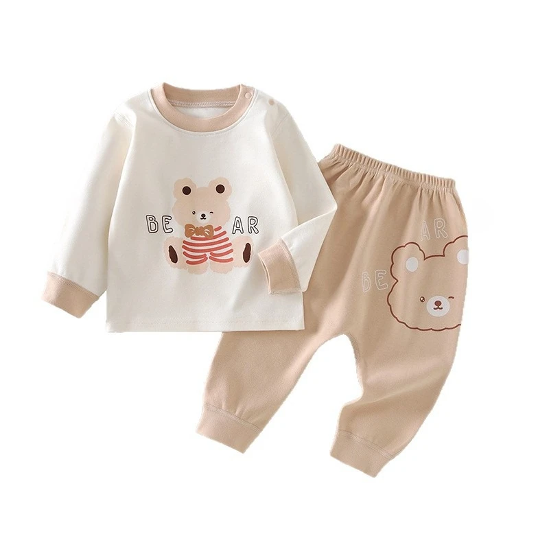 

Unisex Baby Cotton 2-Piece Underwear Set for Spring/Fall Shoulder-Snap Top & Pants Halloween Cute Little Bear Outfit