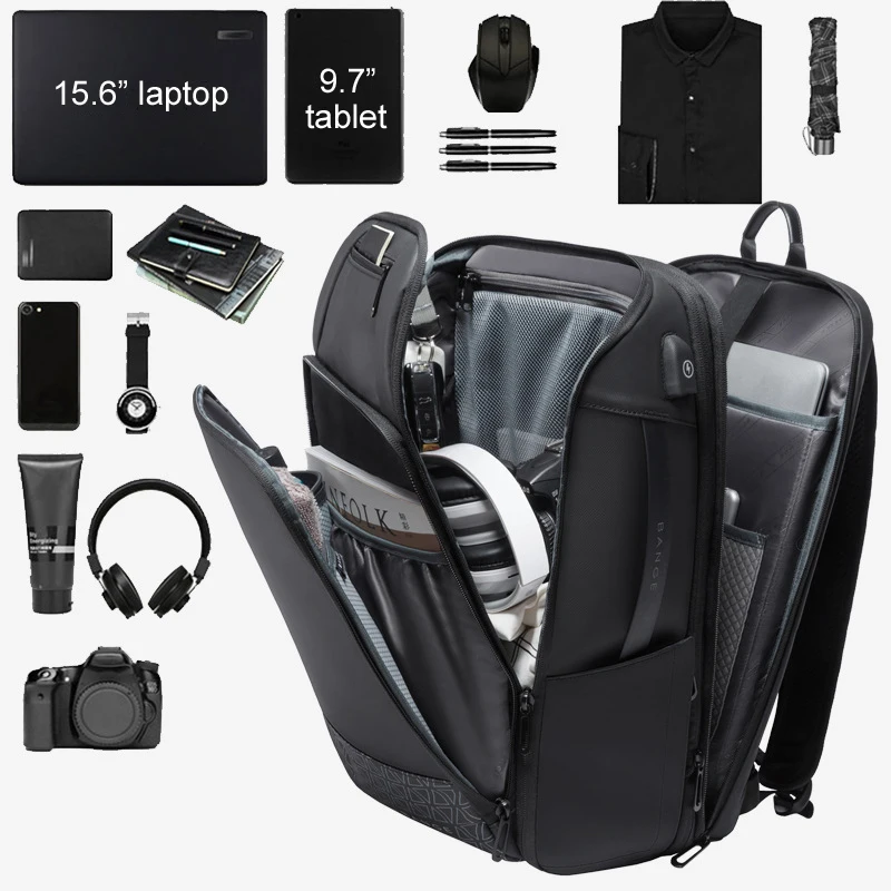 Imagem -02 - Grande Capacidade Anti-roubo Bolsalas de Bagagem para Homens e Mulheres Estilo de Negócios Escalável Luxo Qualidade Laptop Viagem Qualidade 156