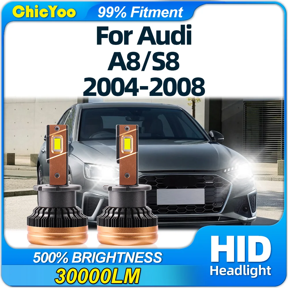 

D2S Canbus LED Headlight Bulbs 30000LM Super Bright HID Xenon Car Lamps 12V 6000K For Audi A8 / S8 2004 2005 2006 2007 2008