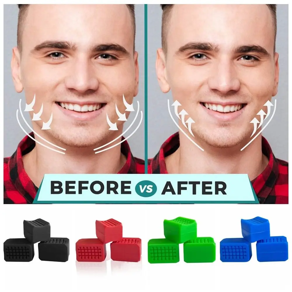 2PCS 30/40/50/60Lbs Jaw Exerciser Food Grade Silicone Tear Resistance Jawline Trainer Portable Durable Jawliner Facial Chew