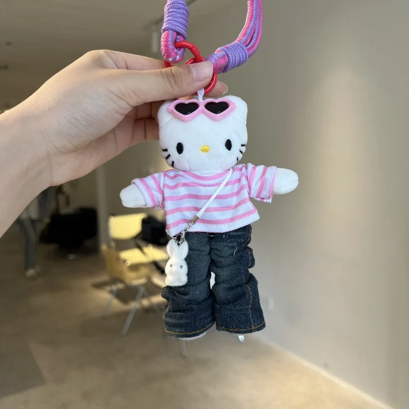 سانريو مرحبا كيتي الساحرة الأسود الدانتيل نفخة تنورة طويلة أرجل الأسود كيتي المفاتيح DIY قلادة الأزياء حقيبة التبعي لطيف هدية #4