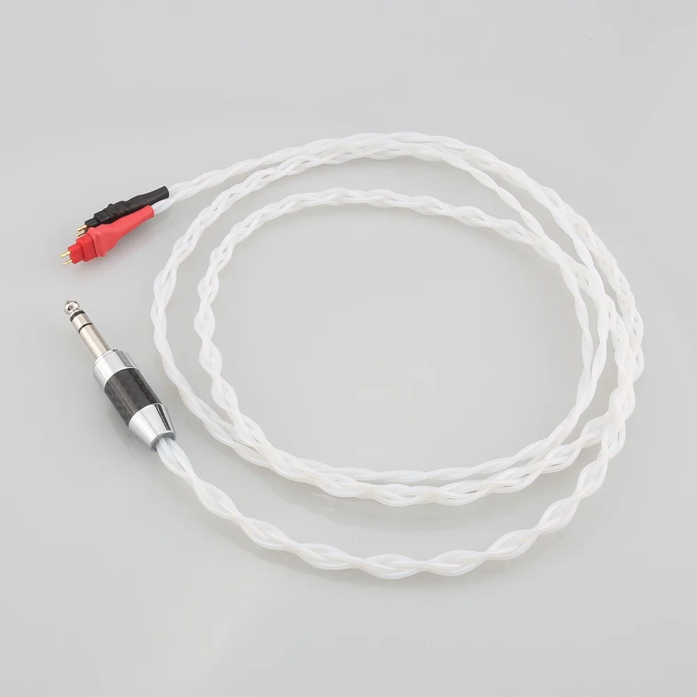 Audiocrast 순수 솔리드 실버 이어폰 케이블, 로듐 도금 6.35mm 플러그, HD580 HD600 HD650 HDxxx HD660S HD58x HD6xx