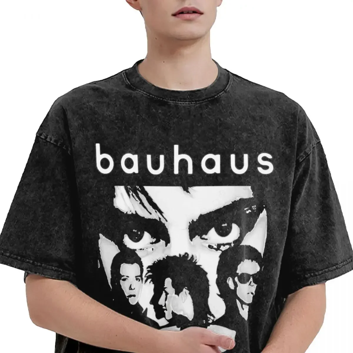 باوهاوس القوطي الفرقة تي شيرت الهيب هوب غسلها القطن تي شيرت على طراز هاراجوكو خمر للرجال النساء بلايز الشارع الشهير الصيف بلايز تيز