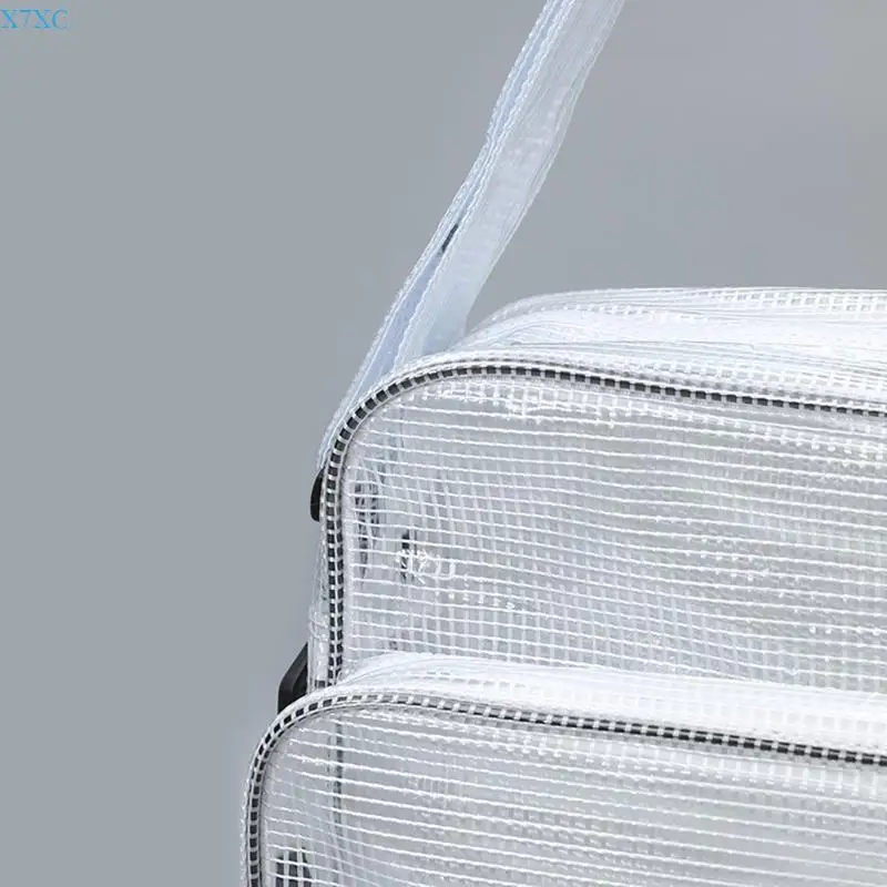 

X7XC Durable Engineer Bag Large Capacity Clear PVC Bags Shoulder for Men