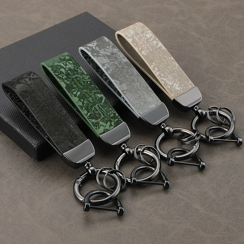 

Hight-end Custom LOGO Discolored Leather Keychain for Car Laser Engraved Name Key Chains Holders Personalize Number Keyring