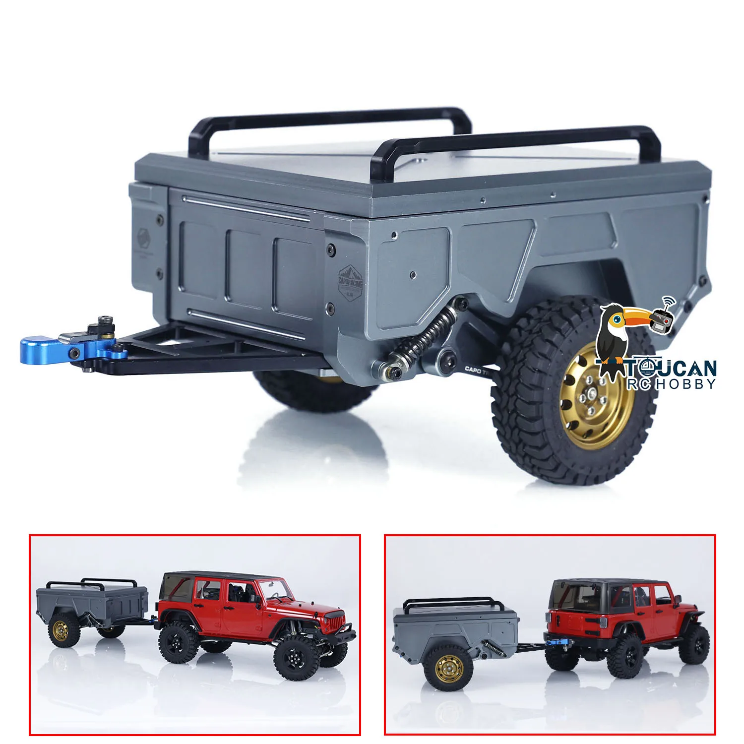 CAPO Upgraded CUB1 CNC Metal Luggage Trailer A For 1/18 RC Crawler Remote Control Car Model Outdoor Games TH19801-SMT2