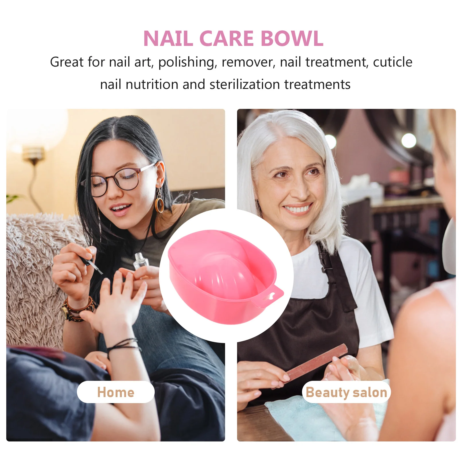 2pcs Nail Manicure Care Soak Bowl Tray Polish Remover (Random Color) Nail care bowl Manicure soak bowl