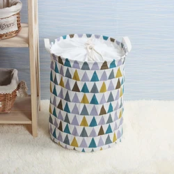 New Fashion Print Laundry Basket with Drawstring Lining Portable Foldable Storage Bag Hamper for Kids Toys Dirty Clothes Basket