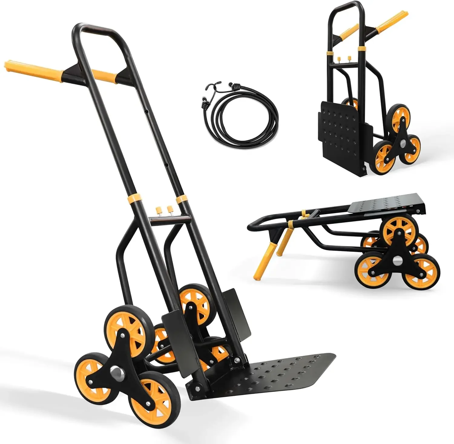 Folding Hand Truck - Foldable Heavy Duty Moving Furniture Dolly Cart with 2-Wheels & Ergonomic Handle - Light Weight Trolley Han