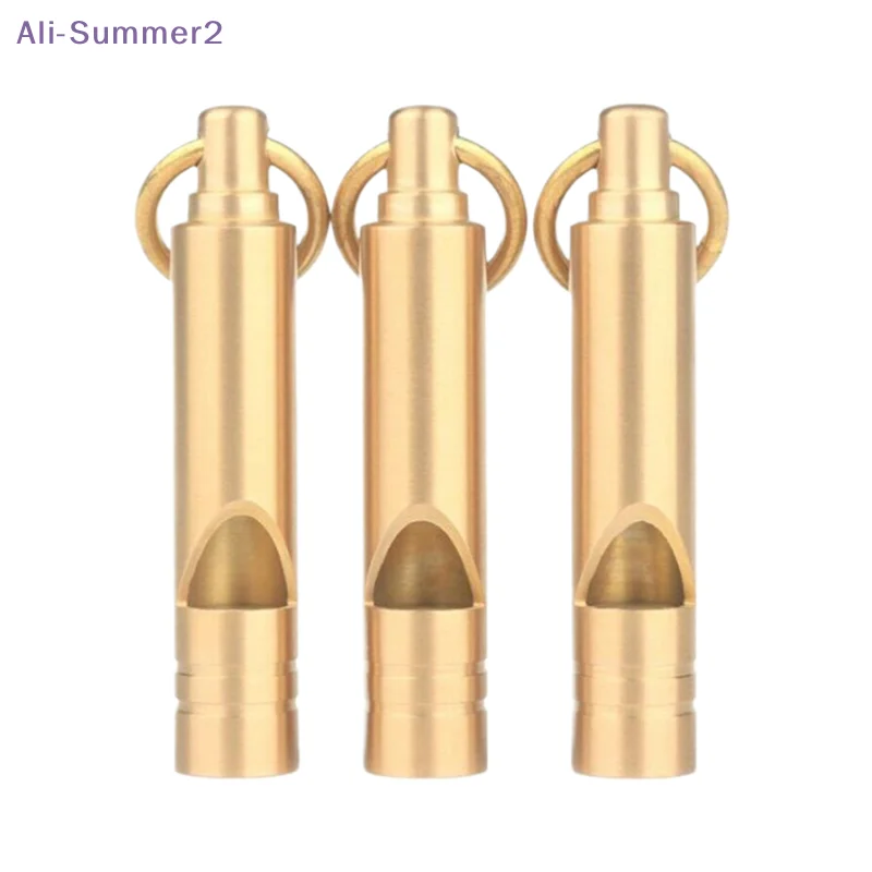 

【Summer2】Brass Emergency Survival Whistle Keychain Portable Multifunctional Outdoor Tools Whistle For Camping Hiking