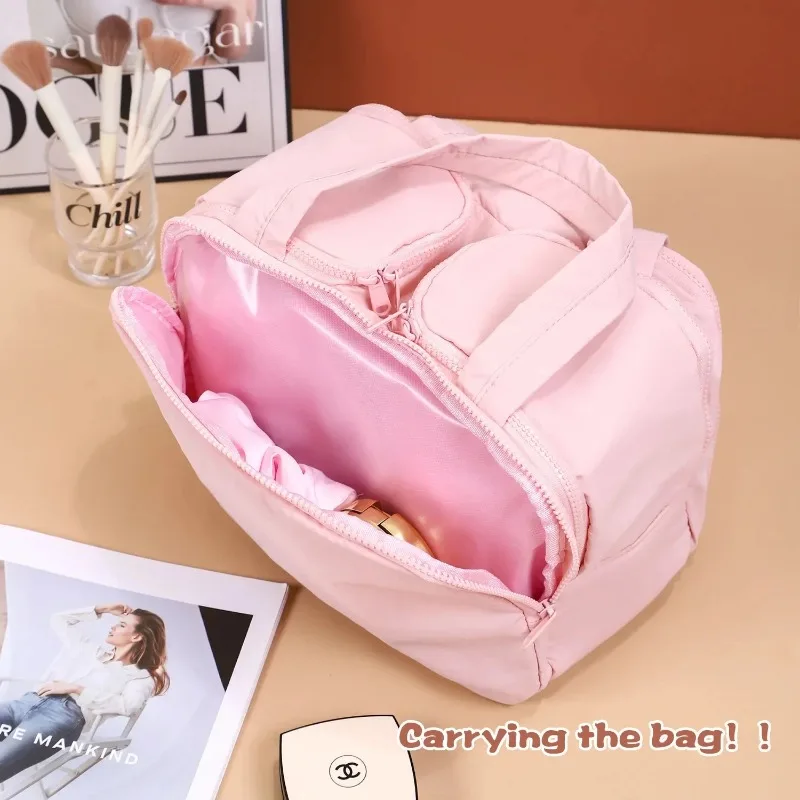 Große, tragbare, leichte Make-up-Tasche für Damen, Reisetasche für verschiedene Aufbewahrungszwecke, tragbarer Organizer, Kosmetiktasche, Waschtasche – Detail 8