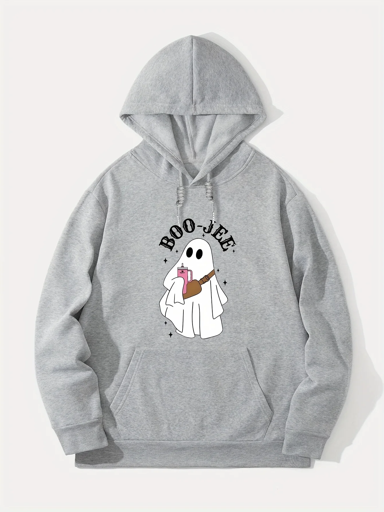 

BOO-JEE printed design, men's casual comfortable hooded sweater, trendy long-sleeved hooded sweatshirt