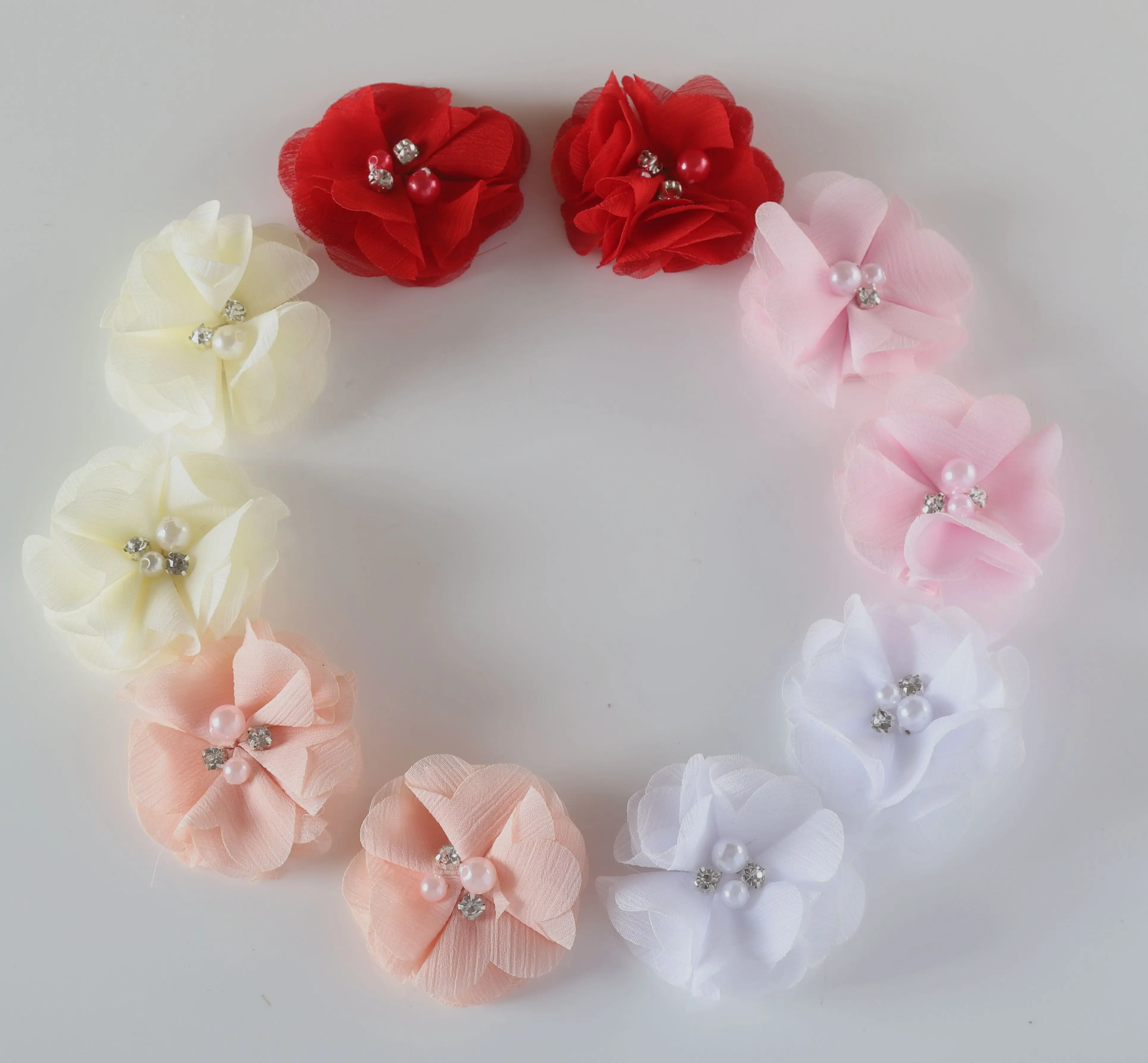 Baby hair solid Chiffon Flower clips Newborn baby Mini Hair Clips Hair Accessories Kids Hair Barrettes girls clips 2pcs/lot