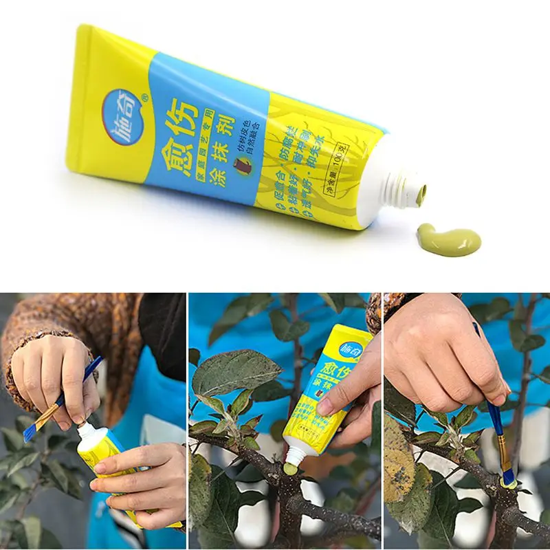 100g Tree Wound Bonsai Cut Paste Smear Agent Pruning Compound Sealer with Brush E7CB