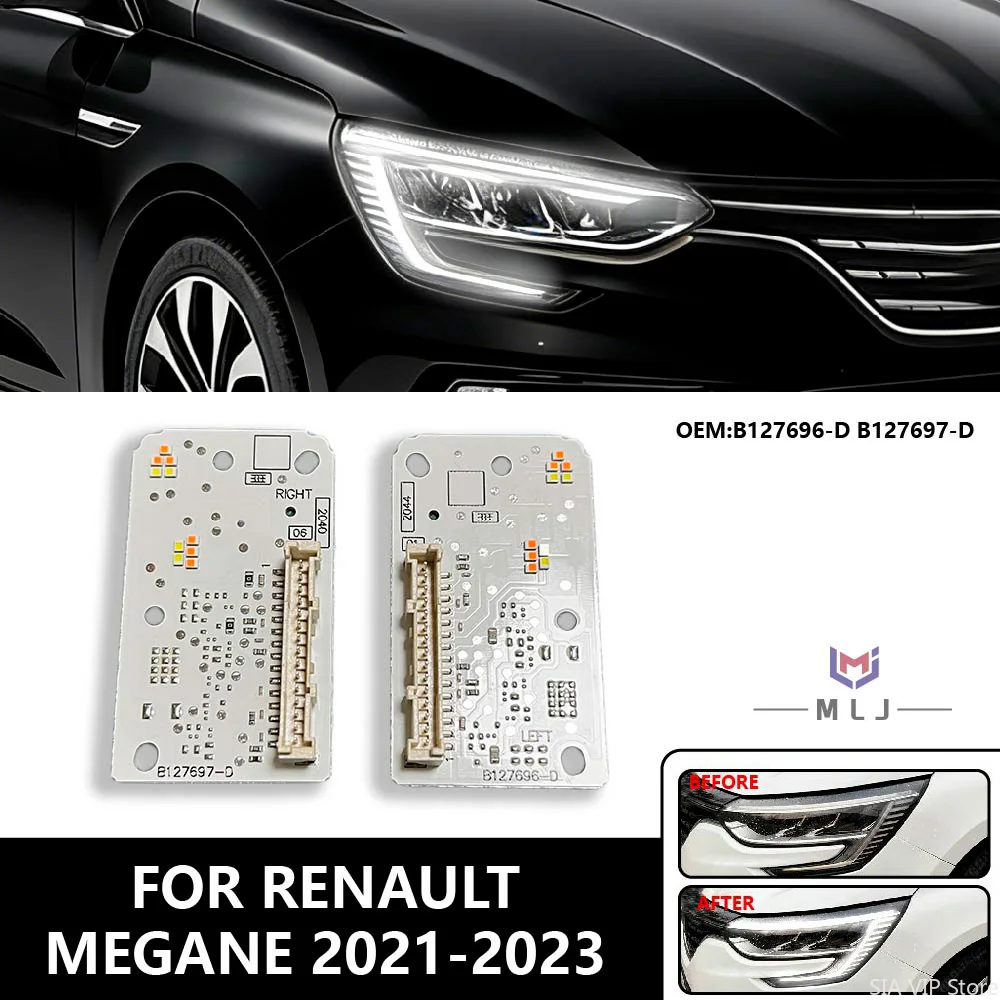 

Для Renault Megane 2021-2023 B127696-D B127697-D 260556623R 260551566R Светодиодный чип для фар с функцией «ангельские глазки» и дневными ходовыми огнями белого света