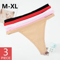 3Pcs Sexy Women Cotton G String Thongs Low Waist Seamless Female Comfortable Lingere Underpants Breathable Underwear M-XL