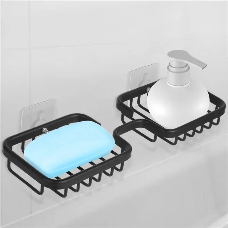 Bathroom Soap Dish Holder Bar Soap Holder For Shower Wall Wall Mounted Soap Holder Tray Sponge Self Draining Holder No Drilling