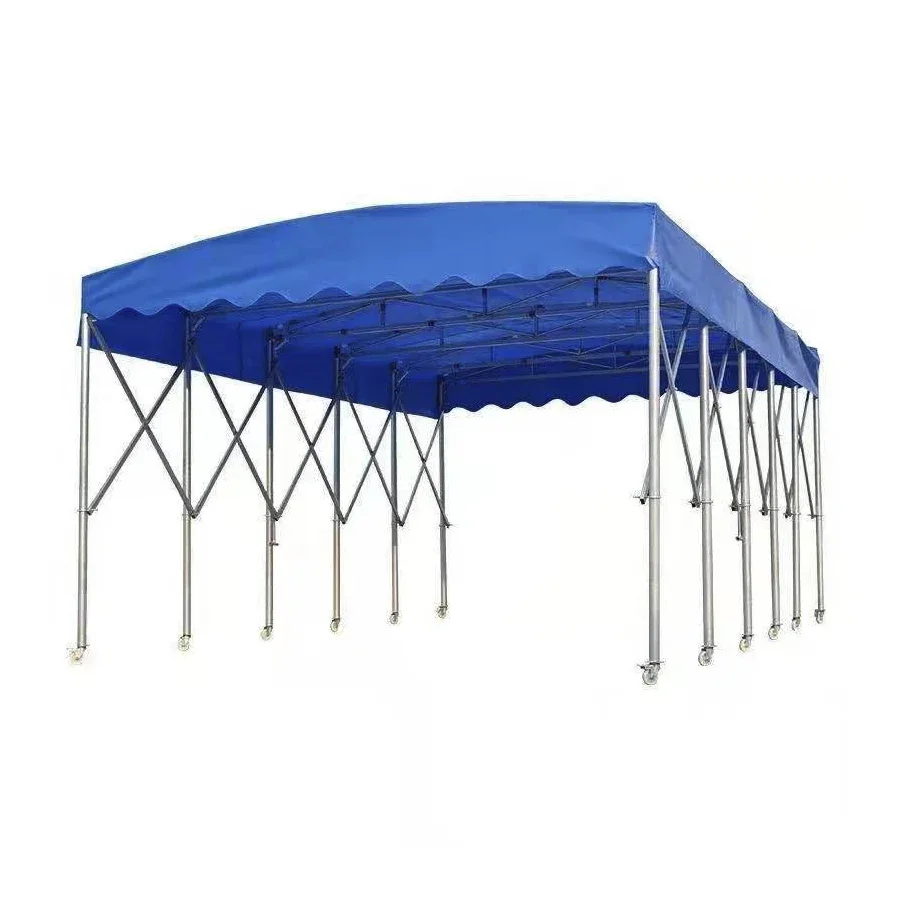 Movable Push-pull Event Sliding Sunshade Canopy, Outdoor Large Warehouse Storage Shelter Tent