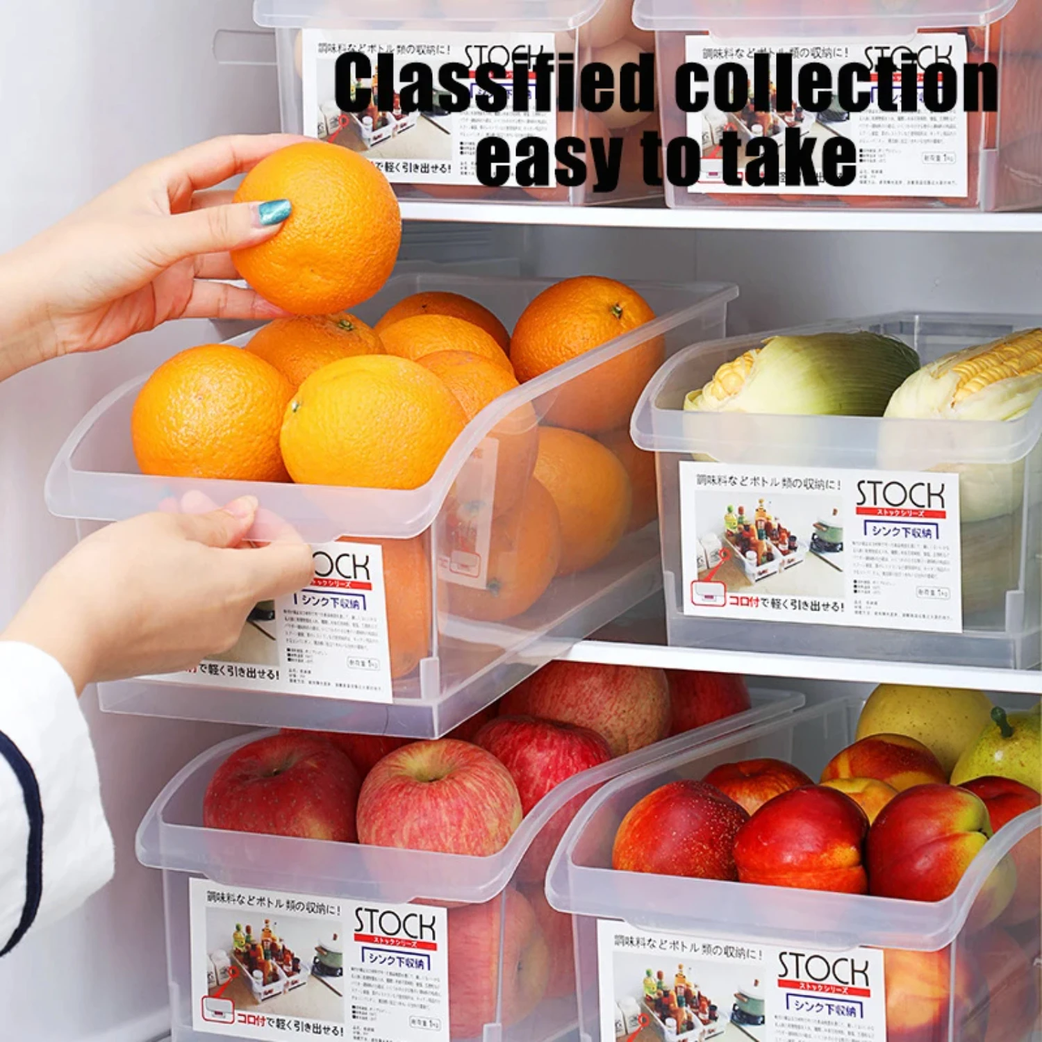 Refrigerator  Box Drawers Environmentally Safe Transparent Rectangular  Box  Household Egg Foods