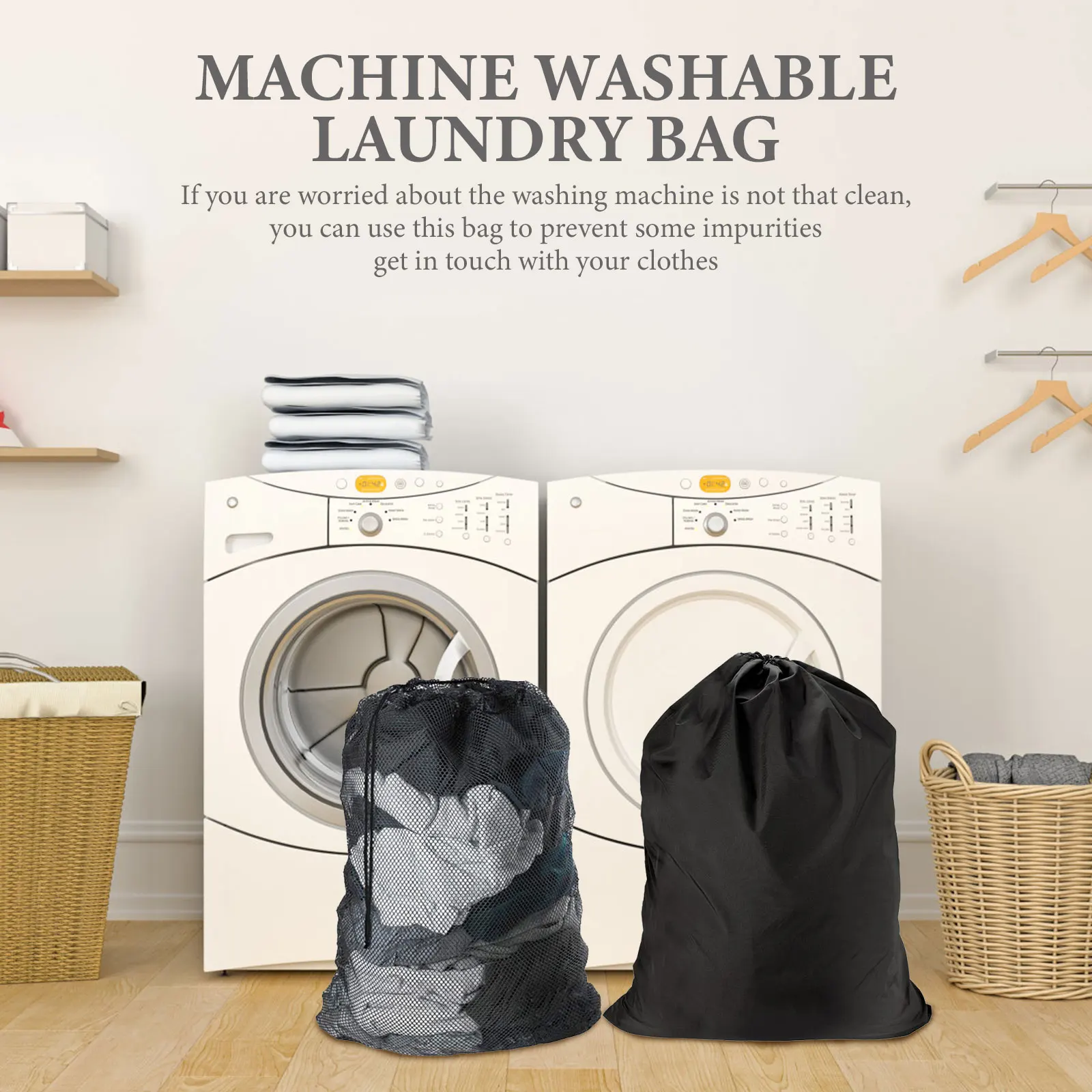 

2 Pcs Laundry Bag Large Bags Heavy Duty Mesh Net Large-capacity Clothes Storage Traveling Sock