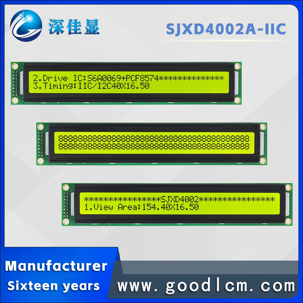 

Affordable IIC/I2C strip character LCD screen SJXD4002A-IIC STN Positive 40*2 dot matrix screen monochrome LCM display module