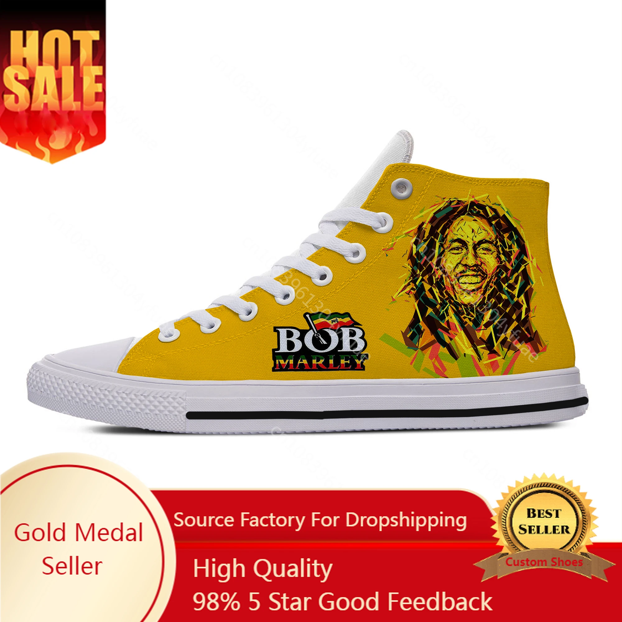 

Legend Bob Marley Reggae music novità Design leggero scarpe di stoffa alte uomo donna Casual Sneakers traspiranti